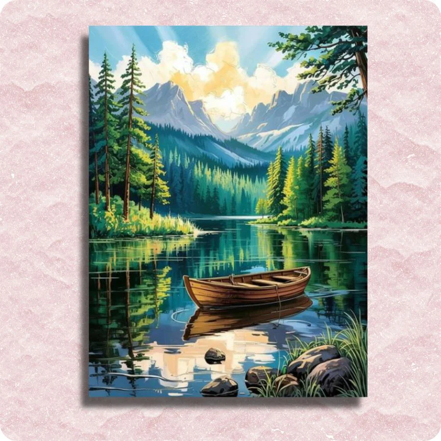 Boat in Wilderness - Paint by Numbers Kit