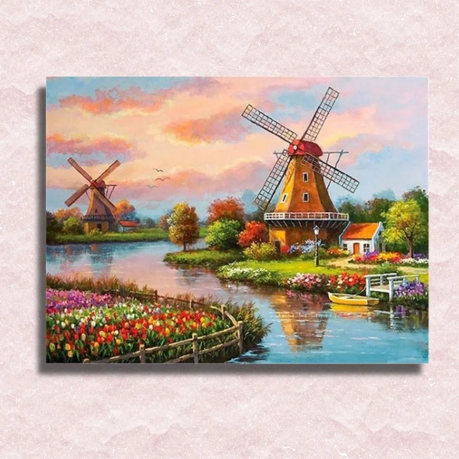 Dutch Windmills - Paint by Numbers Kit