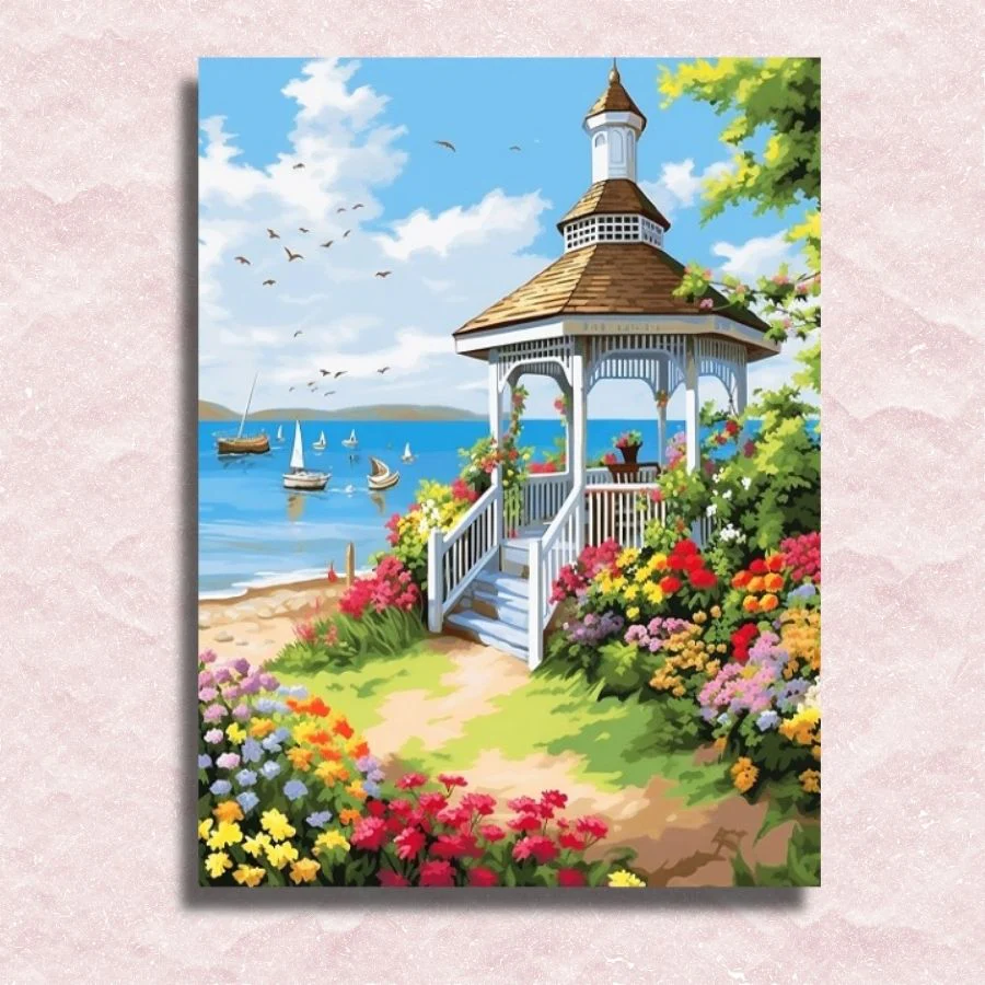 Gazebo Amidst Flowers