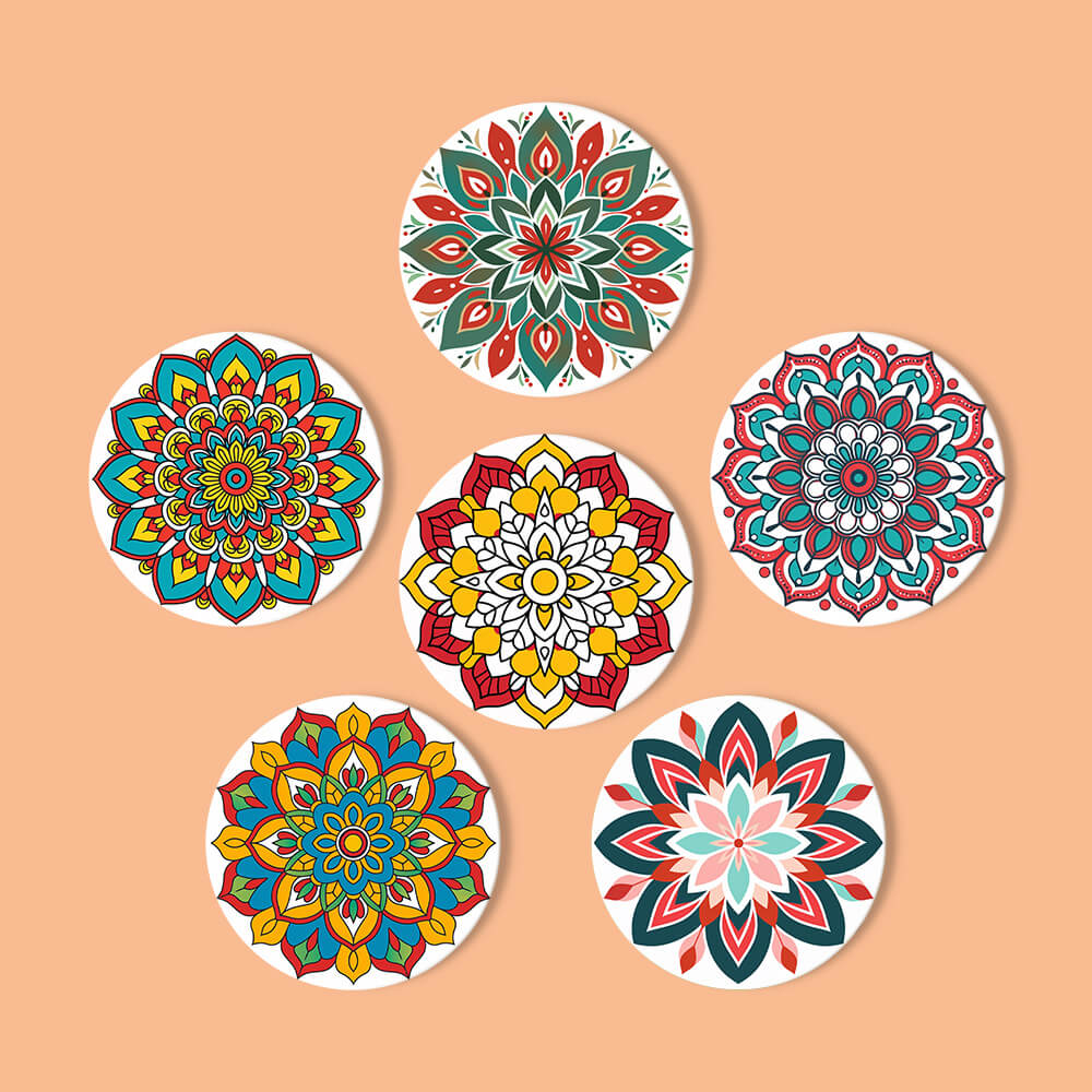 Mandala Coasters 6 Pack Paint by Numbers - Image 2