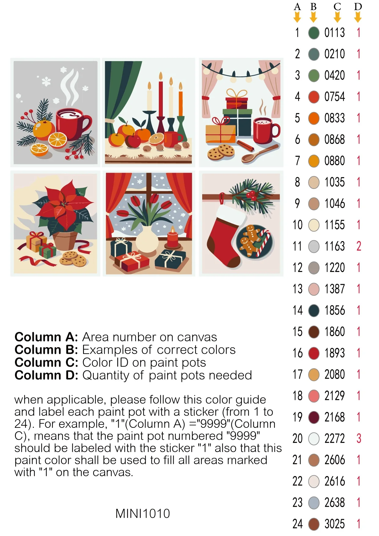Mini Christmas Magic 6 Pack Paint by Numbers - Image 2