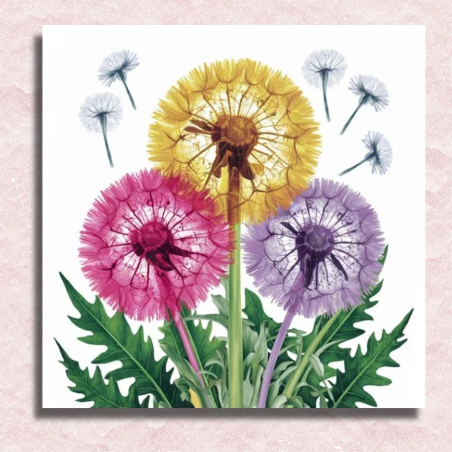 Mini Colorful Dandelions
