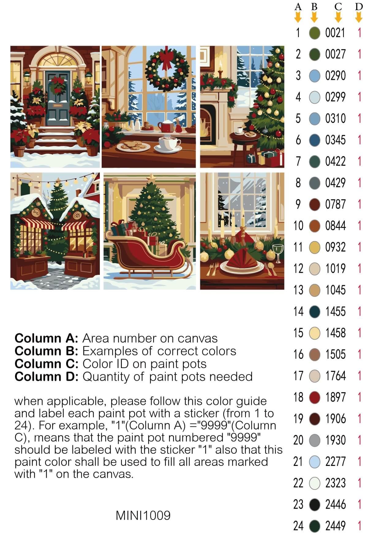 Mini Cozy Christmas 6 Pack Paint by Numbers - Image 2