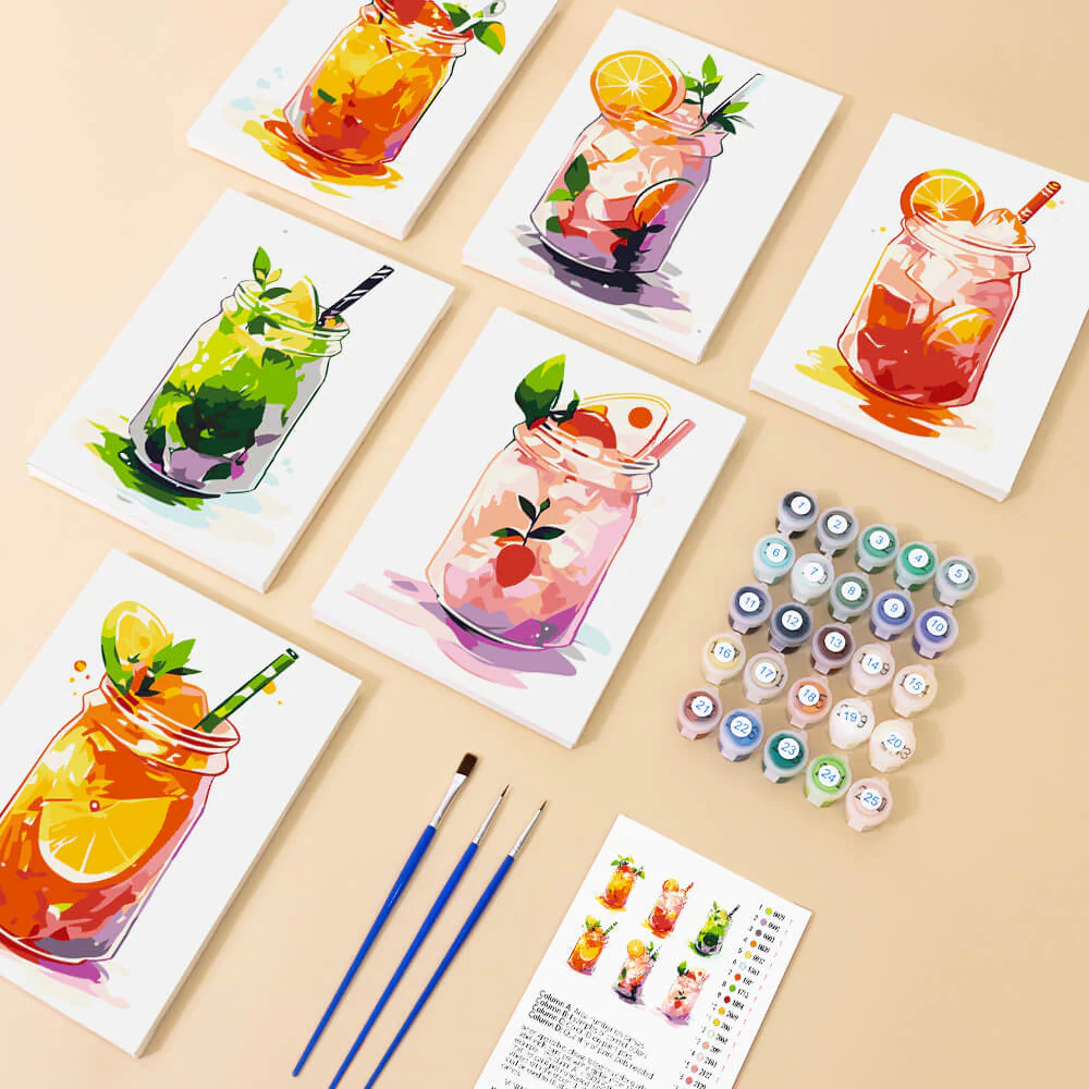Mini Lemonade Mix 6 Pack Paint by Numbers - Image 3