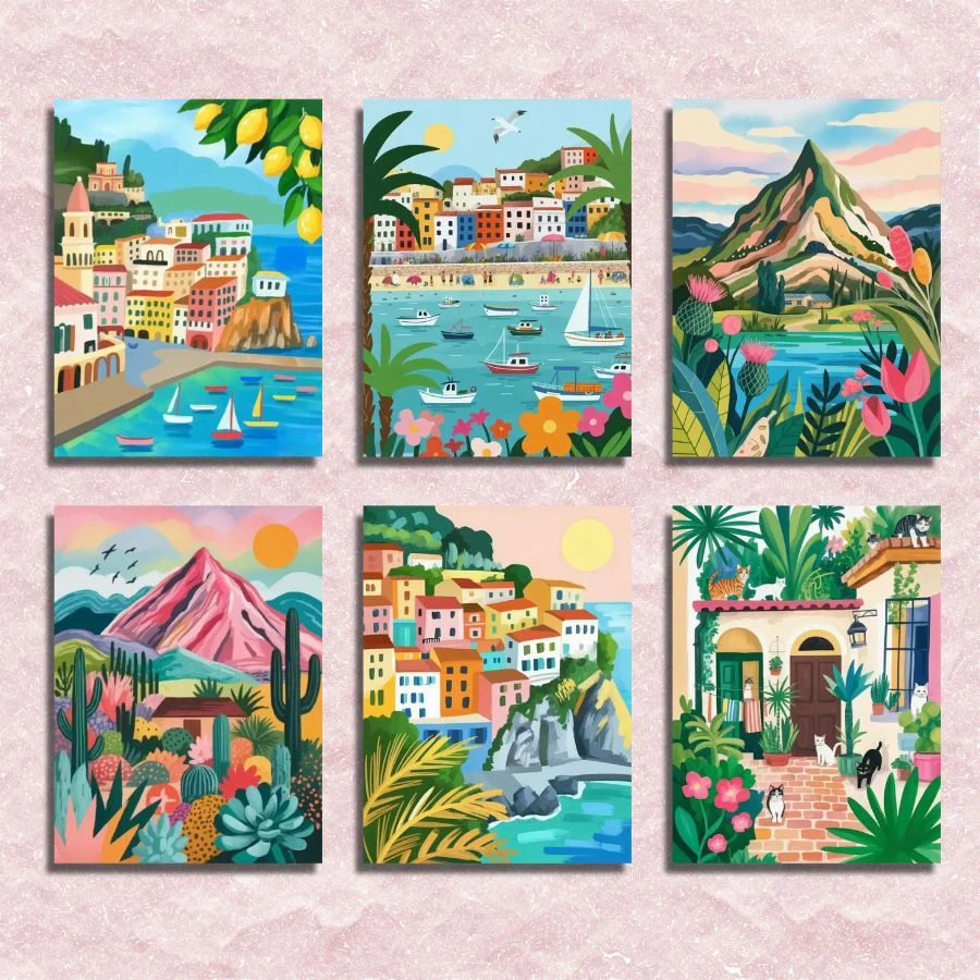 Mini Whimsical Landscapes 6 Pack Paint by Numbers
