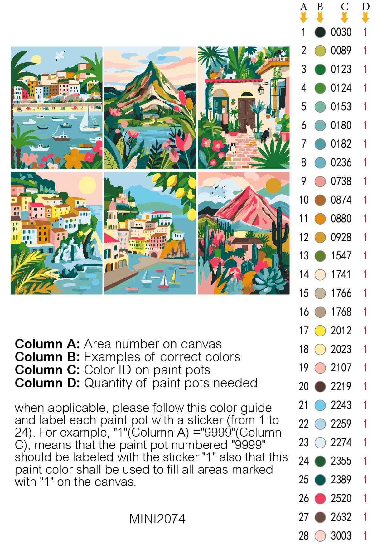 Mini Whimsical Landscapes 6 Pack Paint by Numbers - Image 2